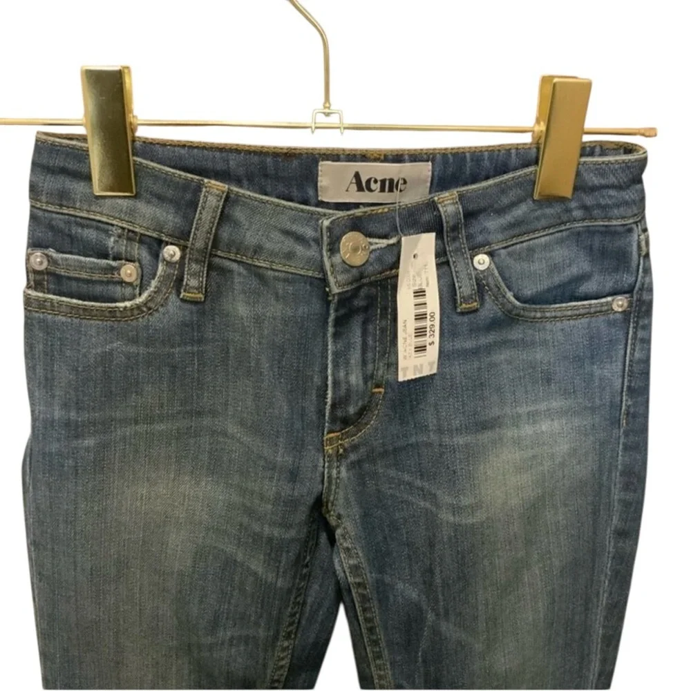 Acne BNWT Kex Soft Raw Skinny Stretchmed Wash Blue Jeans Size 25